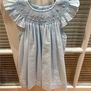 Luli & Me Sky Blue Smocked Dress